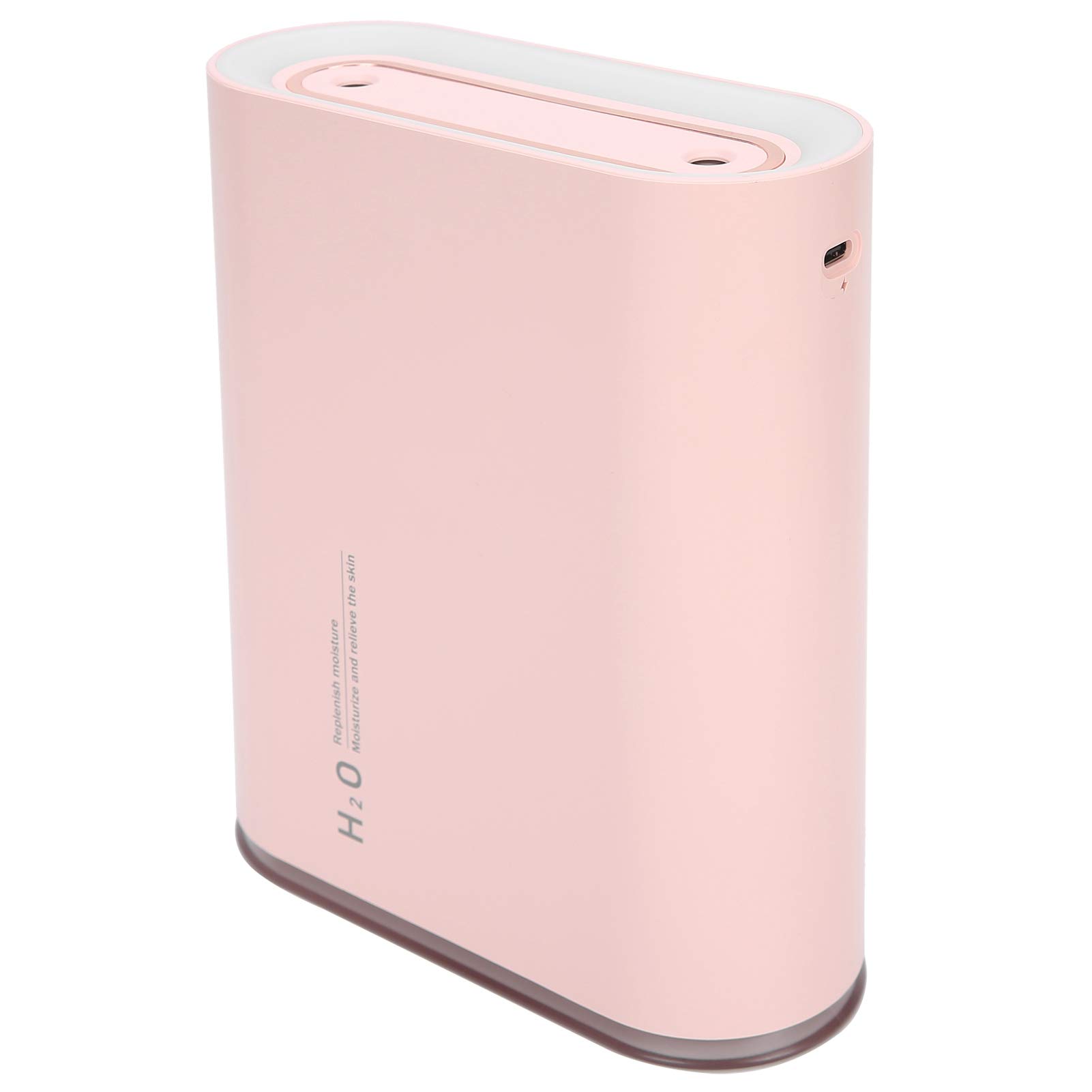 Humidificador de Aire Portátil de 1 Litro con Función de Pulverización Dual, Luz Nocturna Cálida para Uso en Interiores y Oficinas (Rosa)