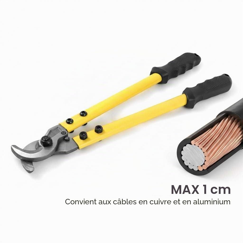 QWORK® 350mm Coupe-câble en acier inoxydable, pour couper des fils d'acier jusqu'à 9mm, avec traitement thermique haute température