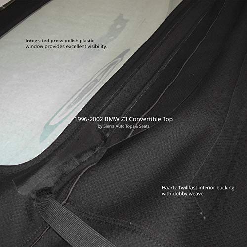 Sierra Auto Tops Convertible Top Replacement For Bmw 1996-2002 Z3, Twillfast Ii Canvas, Dark Beige, Plastic Window #TOP3