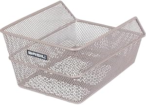 Basil Cento S Fahrradkorb hinten – Stabiler Drahtkorb für Gepäckträger - Wetterfest - ideal für Einkäufe & Alltag - 36x26x18 cm - Metallfarbig