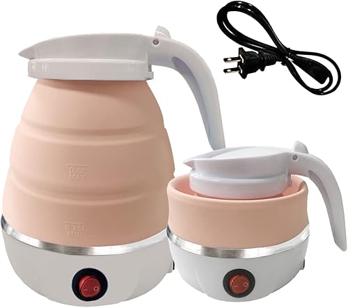 Hervidor eléctrico portátil plegable con silicona de grado alimenticio, 6 minutos de agua de ebullición rápida para acampar o viajar, hervidor