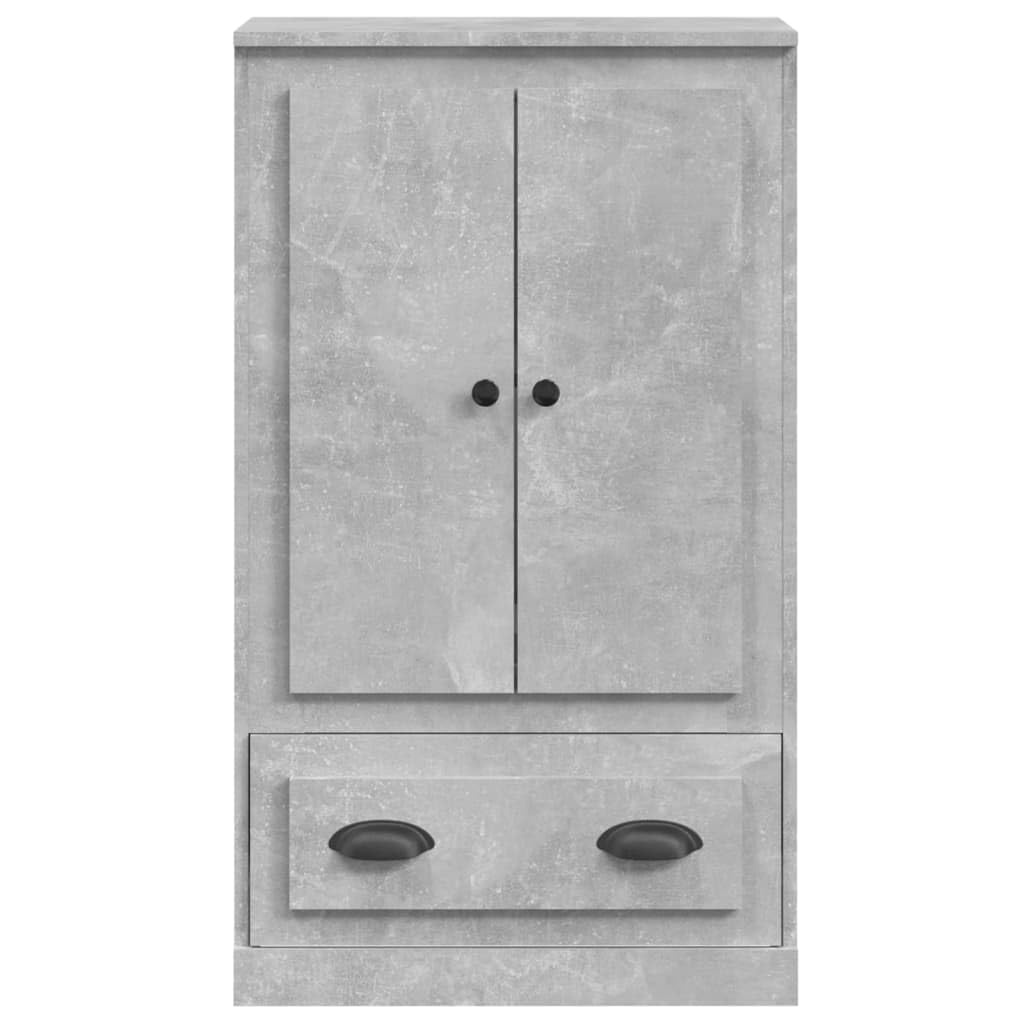 Générique Bufet wysoki szary beton 60 x 35,5 x 103,5 cm drewno inżynieryjne, minimalistyczna szafka do przechowywania, wysoki mebel z dużą przestrzenią do przechowywania do salonu lub przedpokoju