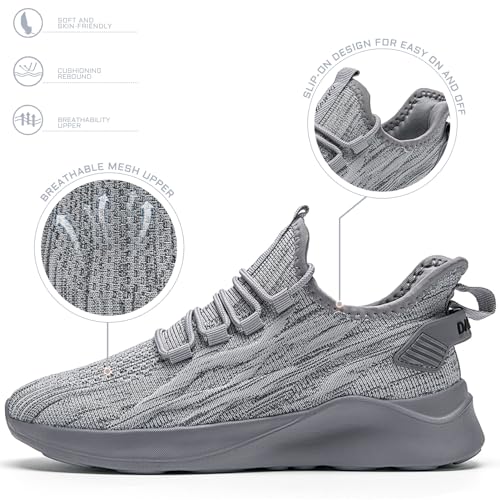 Image of Mens Running Shoes Walking Tennis Sneakers Slip on Gym Workout Athletic Lightweight Casual Sport Shoes