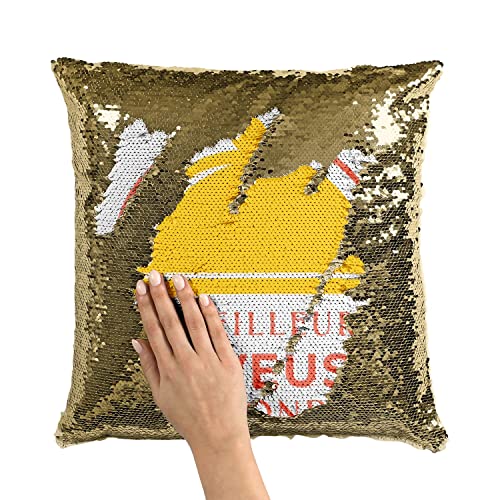 Coussin Sequin Doré Housse Paillettes Café Restaurant Bar Tendance