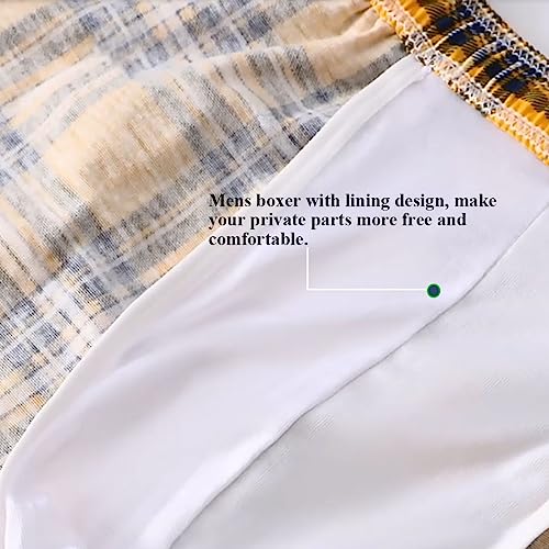 TAPUU Mens Cotton Plaid Boxers Woven Pajama Shorts3