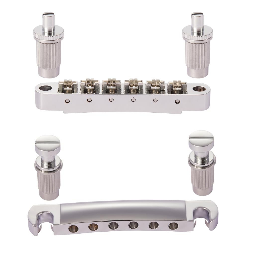 Gitara elektryczna Tune-O-Matic Roller Saddle Bridge i Stop Bar Tailpiece Set z klipsem Blokada do Les Paul/SG/ES/Dot Chrome