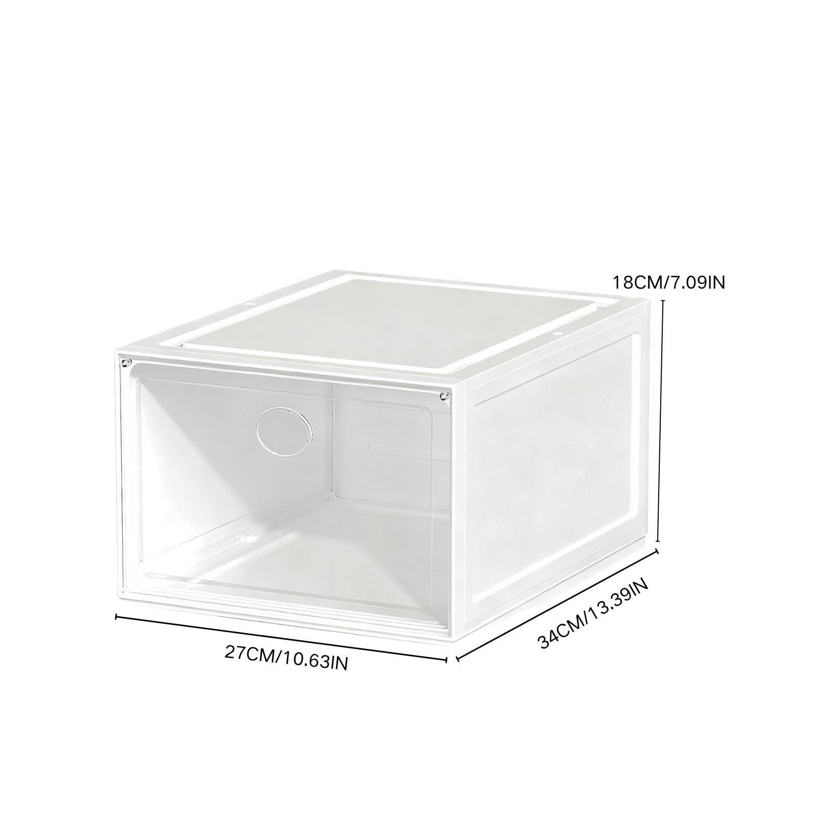 Generisch Schuhregal mit 12 Stapelbaren Schuhboxen Transparente Stapelbare Platzsparender Schuhorganizer Organisieren Hartplastik Schuhkartonmit Magnetverschluss Steckregal(White,12 pack)