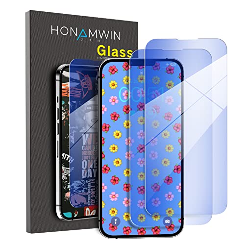 HONAMWINPRO Screen Protector 2 PACK For iPhone 12 Anti Blue Light iPhone Tempered Glass Screen Protector