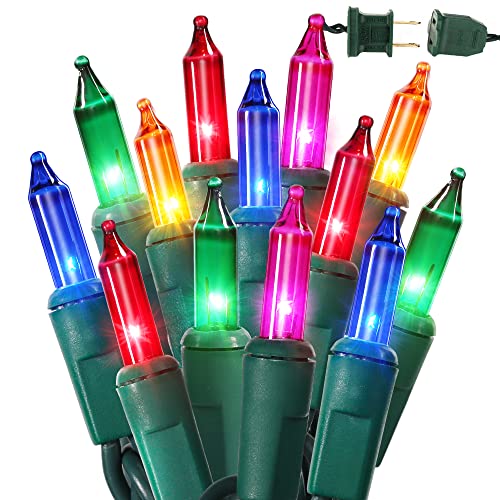 BrizLabs Multicolored Christmas Lights, 69.6ft 300 Count Connectable Christmas Tree Lights, 120V UL Certified Incandescent Light String, Mini Xmas Light for Indoor Xmas Holidays Home Decoration