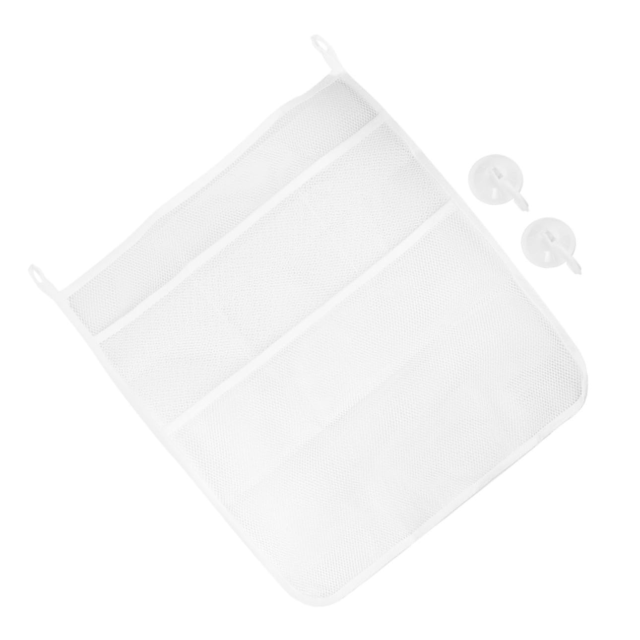 TOPBATHY 3pezzi Borsa Da Doccia Per Ventosa Contenitore Per Giocattoli Organizer Per Bagnetto Rete Scomparti Per Bagno Bianco