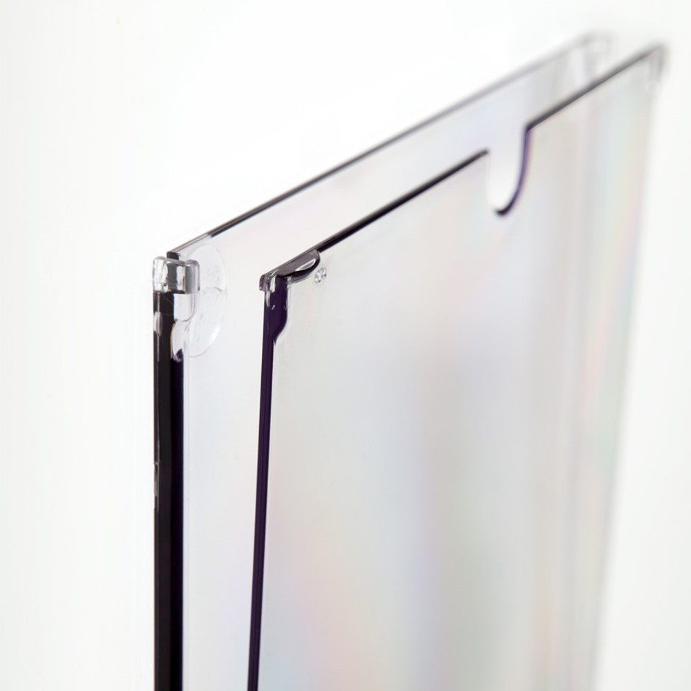DIN A4 Quer Infotasche/Plakattasche/Blatthalter/Plakathalter/Plakattasche aus glasklarem, bruchfestem Polycarbonat, selbstklebend