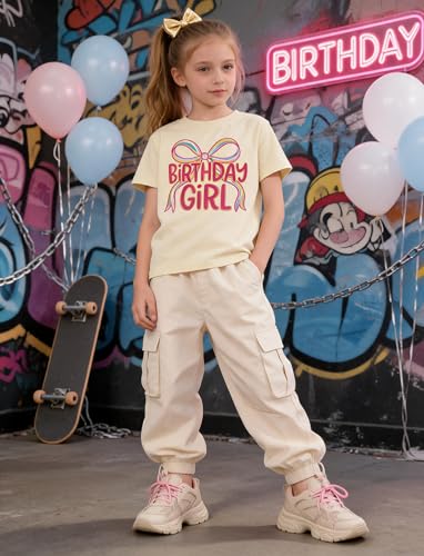 Image of Birthday Girl Shirt Cute Girls Birthday T Shirt 3-10 Year Funny Party Gift Tees Toddler Kids Graphic Tee Tops