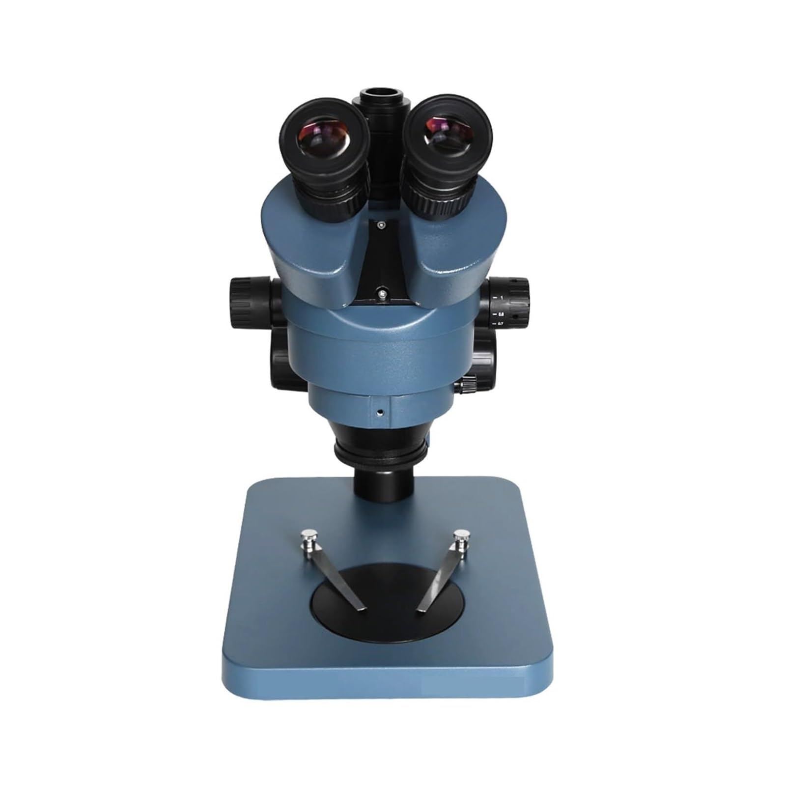 Microscopio estéreo Trinocular con zoom profesional para la industria, lente auxiliar de 56 luces LED