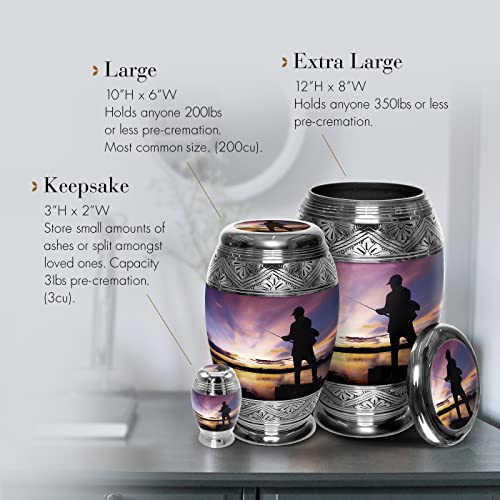 Image of Fishing Cremation Urns for Human Ashes Adult Male Decorative Urns for Ashes