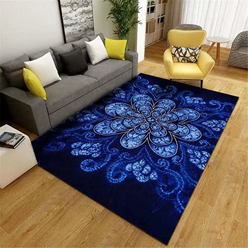 Moquette chambre ado et grand tapis de salon bleu abstrait
