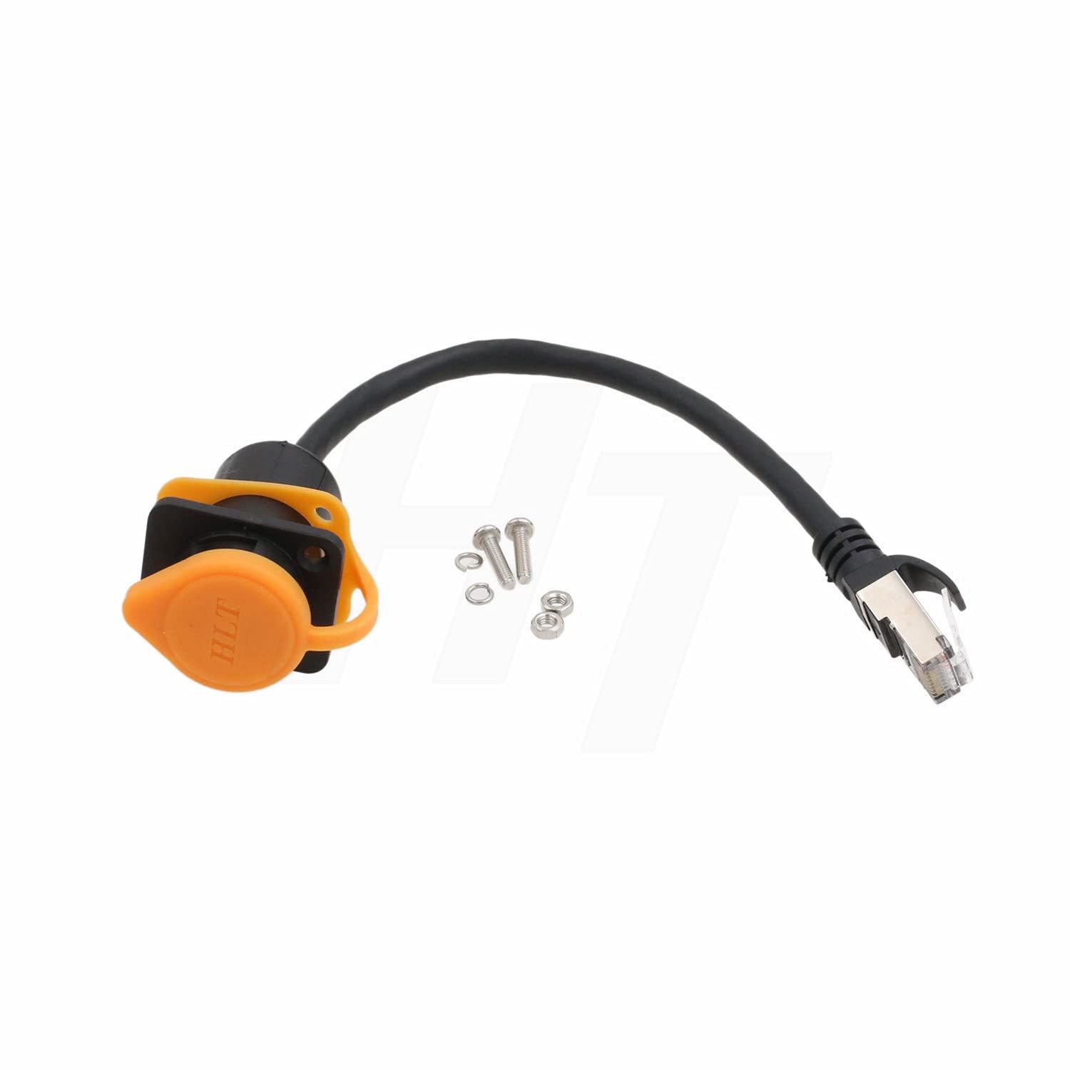 2 cables de extensión de red LAN Ethernet RJ45 para montaje en panel hembra impermeable a RJ45 macho 8p8c 15 cm