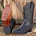 Men’s Genuine Leather Exotic Rowstone Stingray Print J-Toe Cowboy Western Boots - Black (Black, 10, US Footwear Size System, Adult, Men, Numeric, Medium, 10)