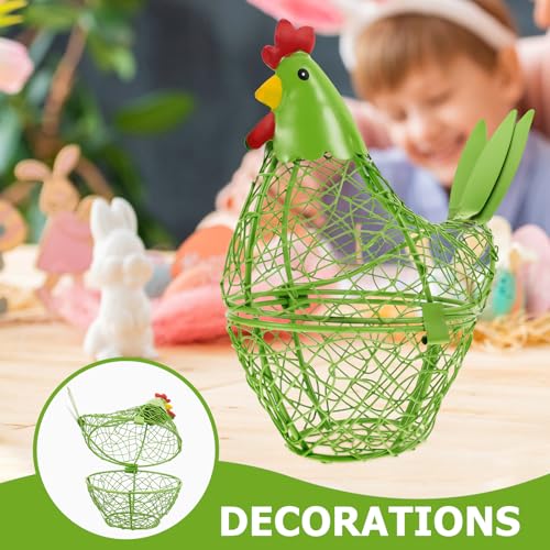 Cesta para huevos de hierro y contenedor de frutas compacto para encimeras de cocina 5