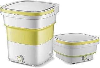 Machine à laver pliante compacte portable avec cycle de lavage et d'essorage, vidange par gravité intégrée, pour le camping, les appartements, les dortoirs, les chambres universitaires, les VR,Jaune