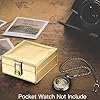 ManChDa Pocket Watch Gift Box - Leather Lychee Texture 51mm Storage Boxes for Best Man Groomsman Father Brother Son Pocket Watches Display Box for Wedding Birthday Thanksgiving Christmas - Gold #2