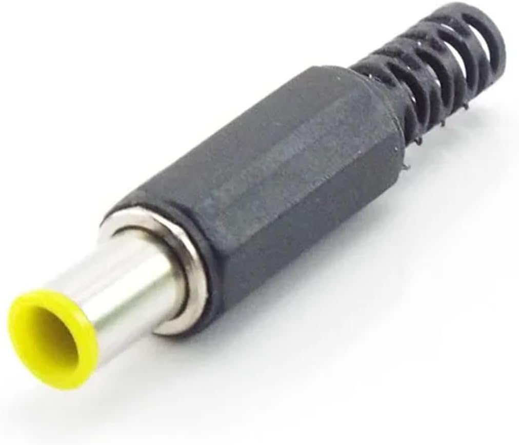 6.5mm x 4.4mm DC Male Power Connector Jack Adapter with 1.3mm Pin Connector Yellow Head 6.5 4.4 Male Welding Audio(10pcs)