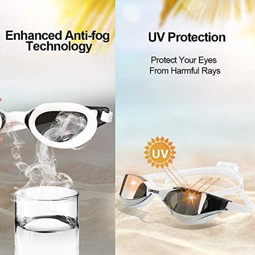 Óculos de natação Copozz, óculos de natação sem vazamento para homens adultos, mulheres, jovens, ant