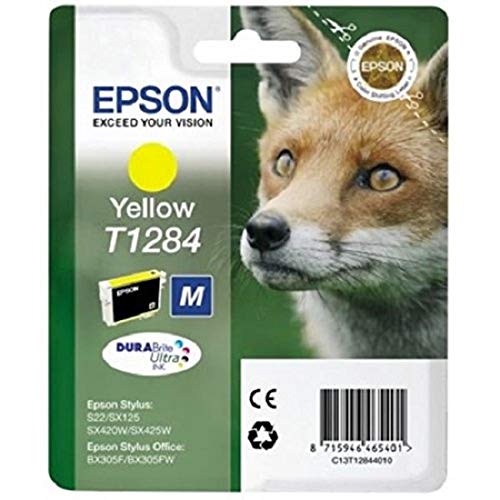 EpsonT1284 Yellow Fox Genuine, DURABrite Ultra Ink Cartridge