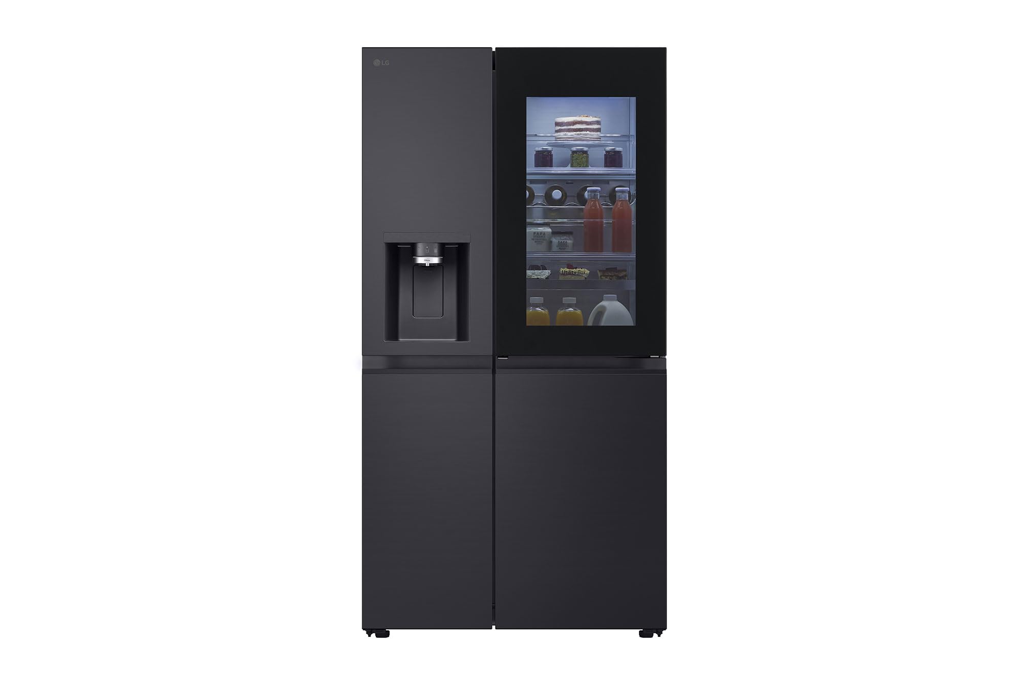 LG GSXE91EVAD Side-by-Side Kühlschrank mit Gefrierfach (628 L, Energieklasse D) mit InstaView, Door-in-Door, Eis- und Wasserspender, Total No Frost, Schwarz