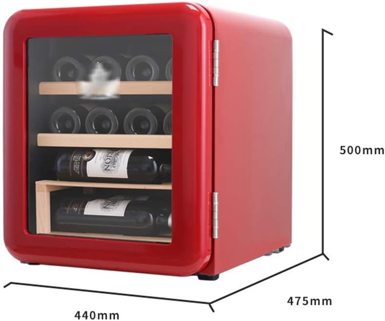 Retro Refrigerator Single Door Refrigerator Ice Bar Constant Temperature Wine Cabinet Wine Cooler, 44*47.5*50cm, Red