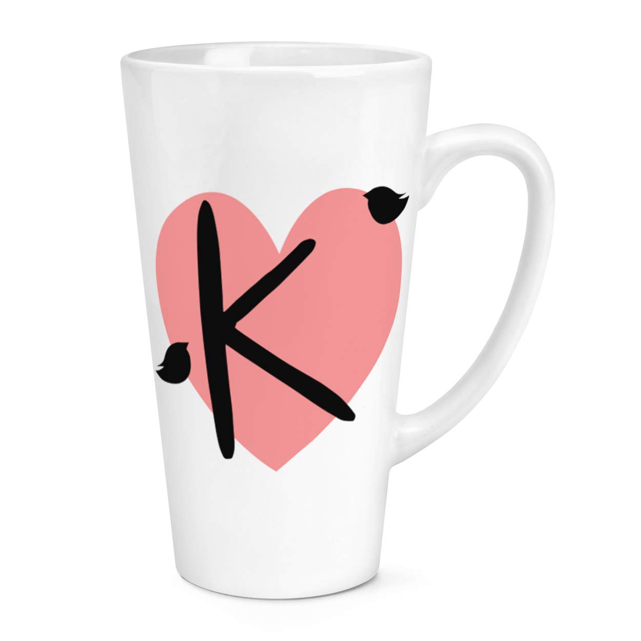 K Heart Alphabet 17oz Large Latte Mug Cup