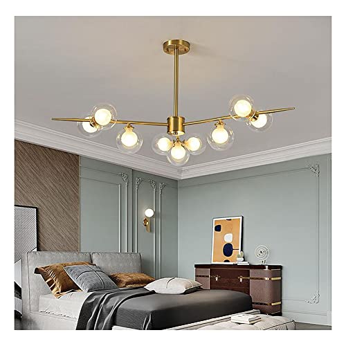 Luminaire en métal QHQQXN doré 12 lumières pour éclairer efficacement les grandes pièces sombres