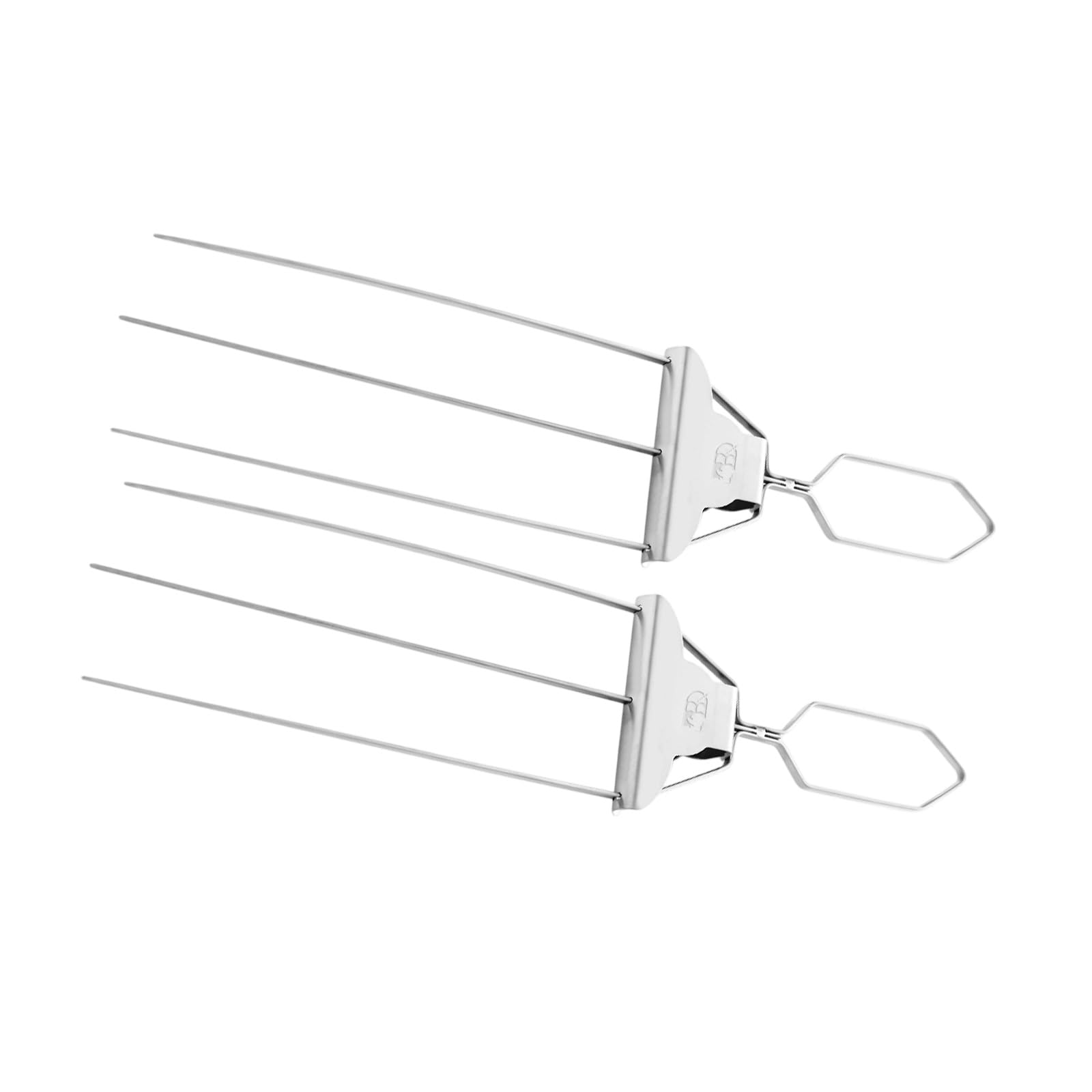 Whoasyst Efficient 3 Prongs BBQ Skewers Set Crafted From Sturdy Nonrust Steel Includes Basting Brush and Pouches Party Barbecue Tool
