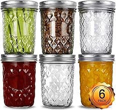 Wide Mouth Mason Jars 16oz, VERONES 6 Pack 16 oz Wide Mouth Mason Jars with Lids and Bands, Ideal for Jam, Honey, Wedding Favors, Shower Favors
