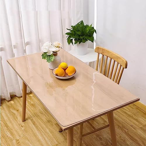 FZZIBQYR Protecteur de Table en PVC Transparent, Protecteur de Table Transparent, 1,5 mm d'épaisseur, Protecteur de Nappe en PVC imperméable Transparent,...