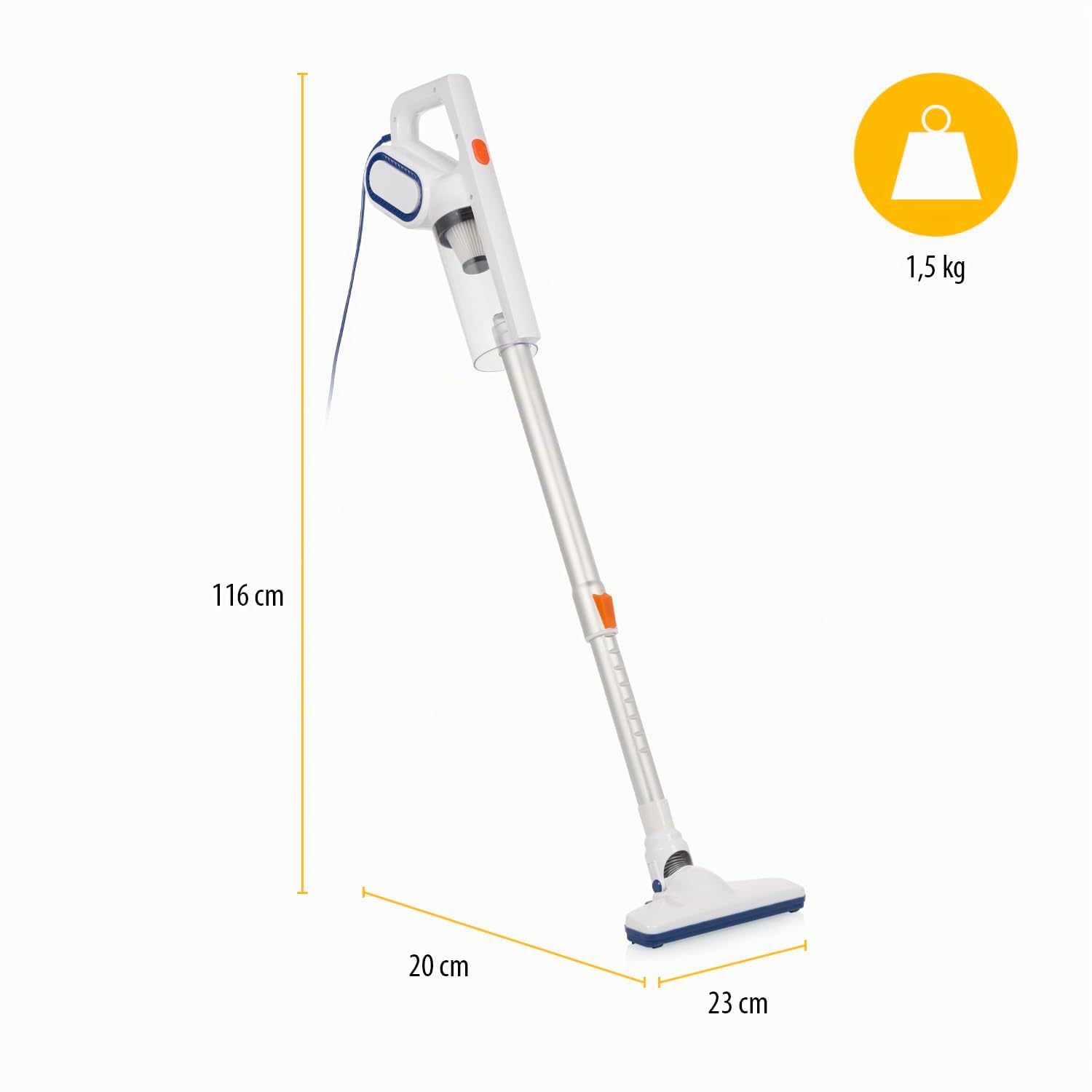 Aspirador de Varilla Tristar 2 en 1 con Cable - Aspirador de Mano y Aspirador de Varilla - Cable de 6 Metros - 400 W - 2 Accesorios - SZ-2308