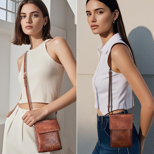 APHISON Small Crossbody Bags for Women Trendy, Leather Phone Wallet Purses Handbags Card Slots with Adjustable Strap2