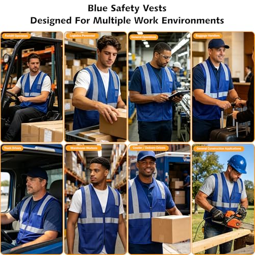 Image of AYKRM 2 Pocket Mesh High Visibility Reflective Safety Vest for men & Women ANSI /ISEA 107 Standards