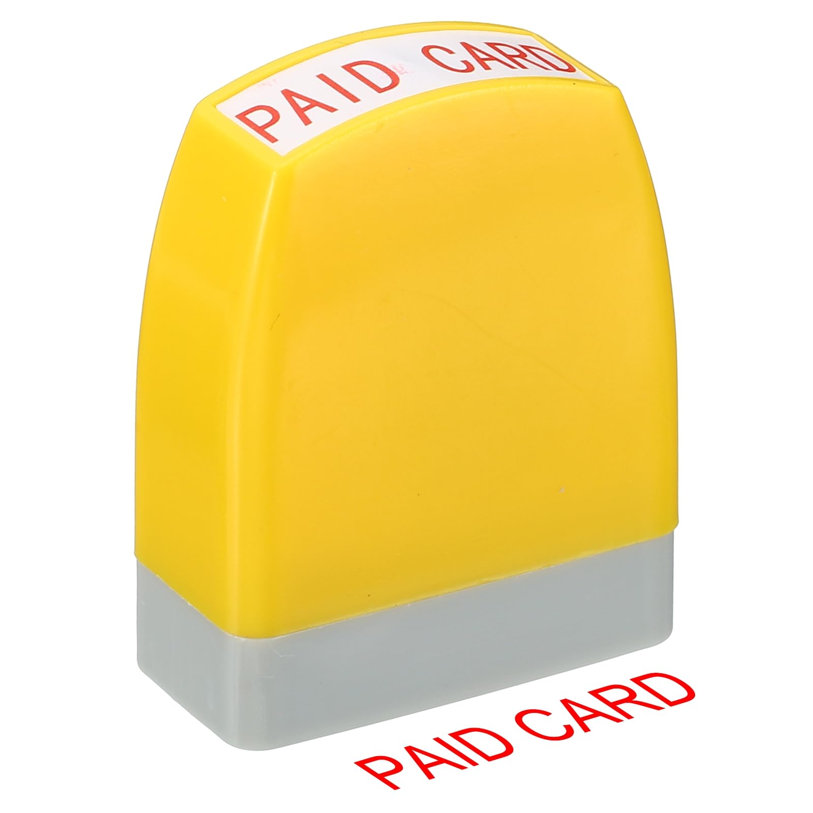 PATIKIL Paid Card Time Notice Stamp Self Inking, Red Ink Office Stamps Pre Inked Message Stamp Refillable Business Stamp, Yellow