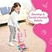 FS Kids Vacuum Toy That Really Works with Lights & Sounds, Pretend Play Toy Vacuum for Toddlers 1-3, Toddler Vacuum Toys for Ages 18M+ Girls, Cleaning Toy with Ball-Popping, Pink