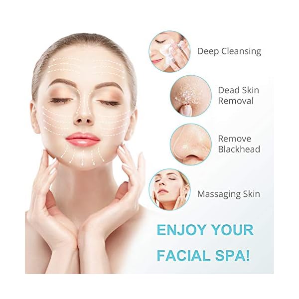 Electric Facial Cleansing Brush 7 in 1 - Fabuday Face Skin Spin Brush for Deep Cleansing, Gentle Exfoliating, Blackhead Removing and Massaging, Battery Operated Facial Cleanser Brush