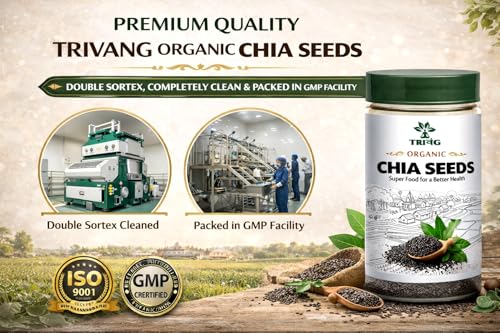Image of Premium Raw Chia Seeds, 950G Jar Pack | Omega 3, Rich in Calcium, Protein, Fibre