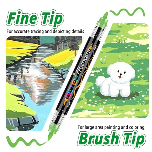 24 Colors Acrylic Paint Pens for Rock, Wood, Stone, Fabrics Art Supplies