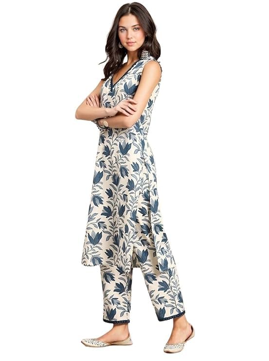 Pujia Mills Woman Kurta Set || Casual Wear Printed Cotton Co-Ord Set For Summer || Latest Collection Of Kurti Set 2025 ||Ladies White Kurti With Pocket Pant
