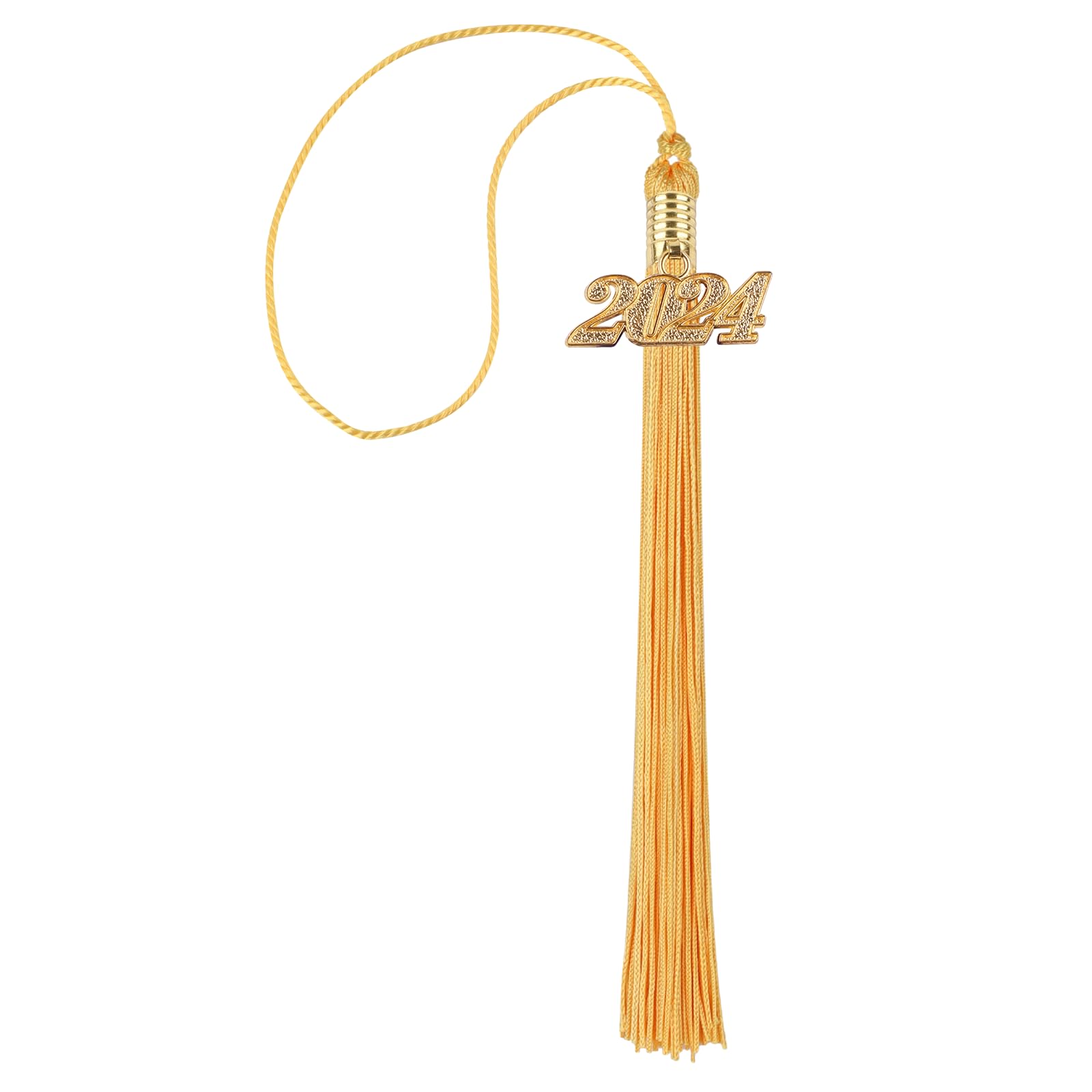 GRADFTY 2024 Graduation Cap Tassel With Gold 2024 Charm - Standard 9 Inch Tassel For High School College