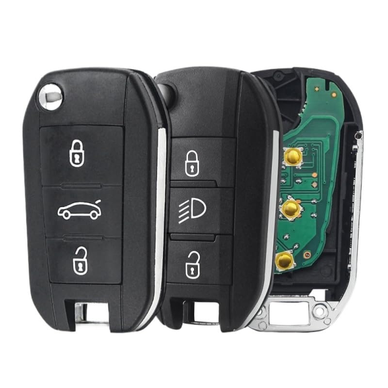 Suitable for 1PCS for Peugeot 208 2008 301 308 3008 408 508 Citroen C3 ID46 434MHz HU83/VA2 Remote Control Key(White)