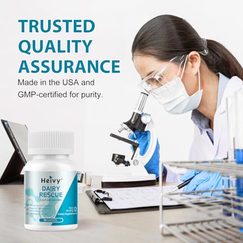 Image of Heivy Lactase Pills 9000 FCC, 90 Count | Fast Acting Dairy Digestion Support Supplement for Lactose Sensitivity