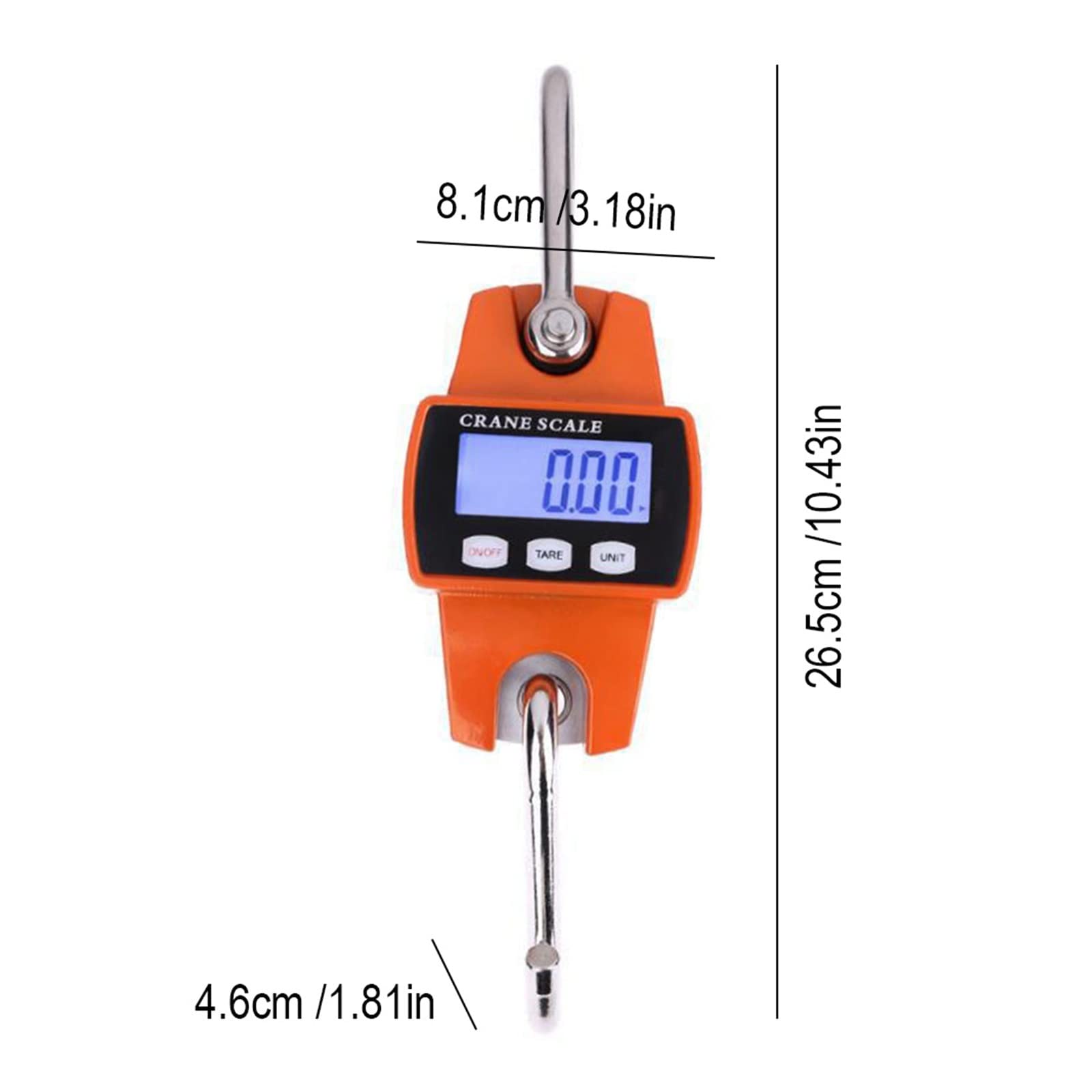 Básculas colgantes, Básculas de grúa digitales 300 kg / 50 g Básculas industriales con batería Básculas de carga Mini básculas de tracción LCD portátiles Gancho colgante Herramienta de peso