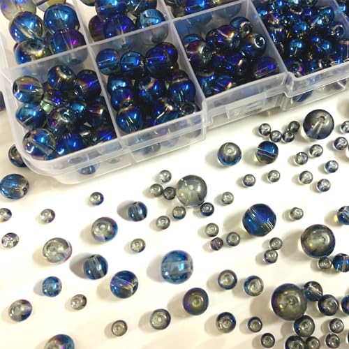FAPUMOE Blue Round Crystal Glass Beads for Jewelry Making (4/6/8/10mm) - Image 3