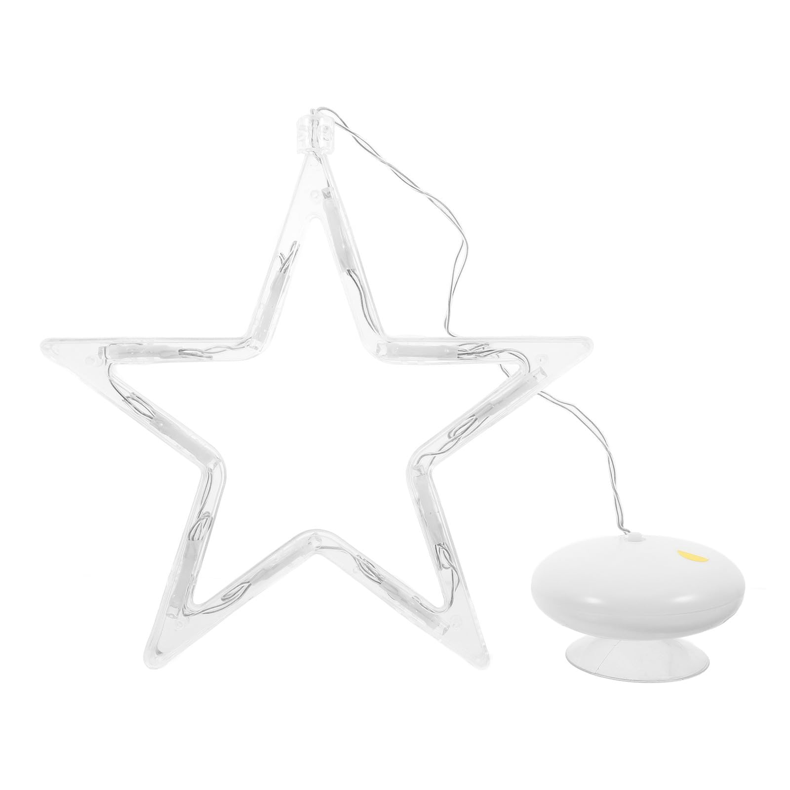 FRCOLOR 10 Led Christmas Star Window Lights with Suction Cup Hanging Indoor Decor for Xmas Party Warm White Five-Pointed Star Design, Warm White