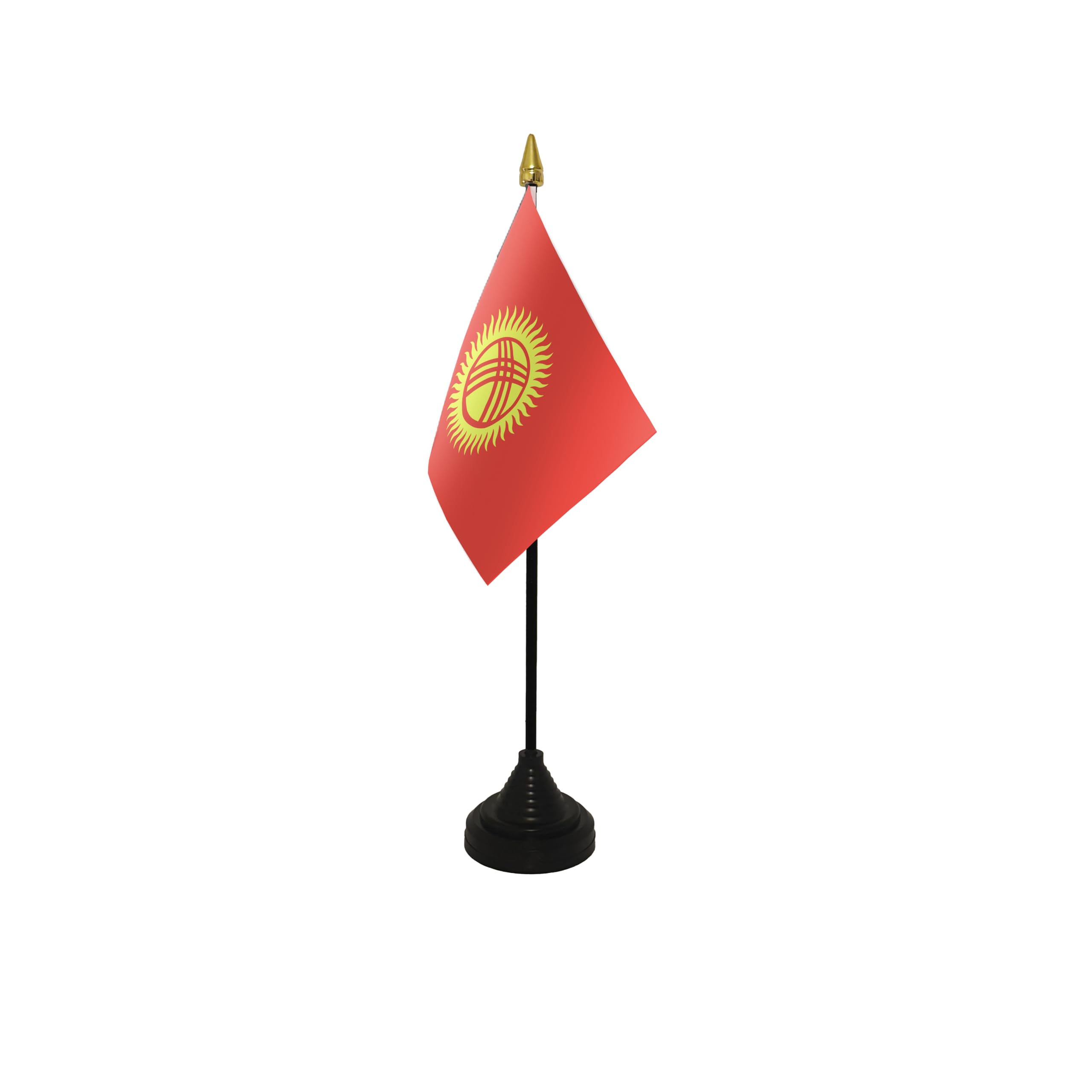 Flagtex Kyrgyzstan Small Table Flag With Black Base